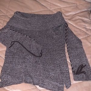 Say What? Purple Lace Up Sweater